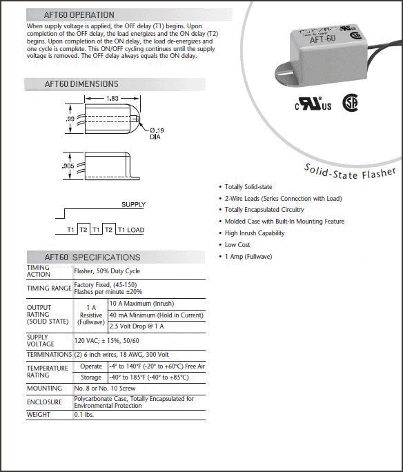 AFT60 - AC Single Channel Flasher